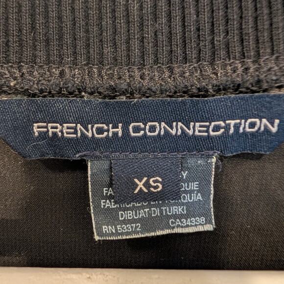 French Connection Sweater MixedMedia Sheer Pleats Classic Casual - Size XS - Picture 4 of 8